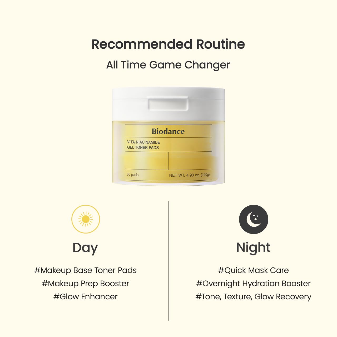 BIODANCE - Vita Niacinamide Gel Toner Pad (60ea)