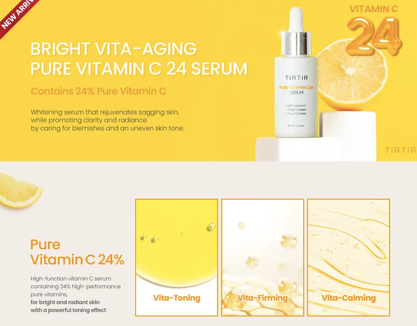 TIRTIR- Sérum Vitamine C24 Pure - Éclat et Protection Antioxydante - Sérum 30ml