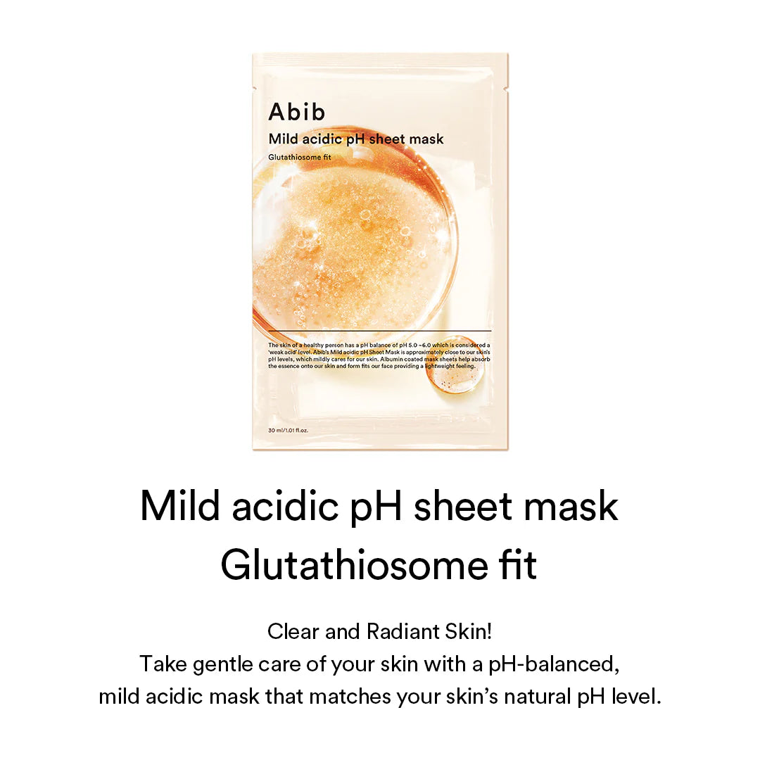 Abib - Mild Acidic pH Sheet Mask Glutathiosome Fit - 1 masque