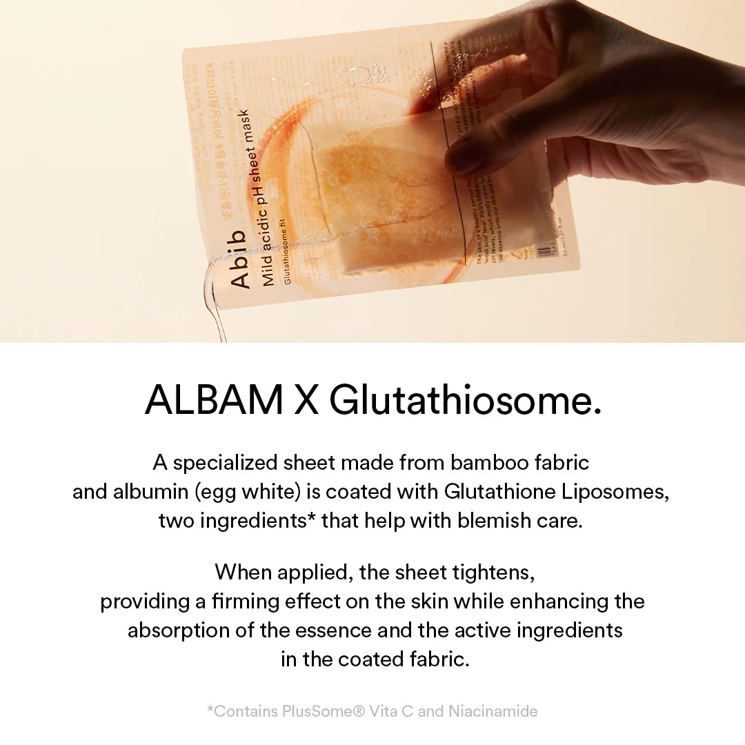 Abib - Mild Acidic pH Sheet Mask Glutathiosome Fit - 1 masque