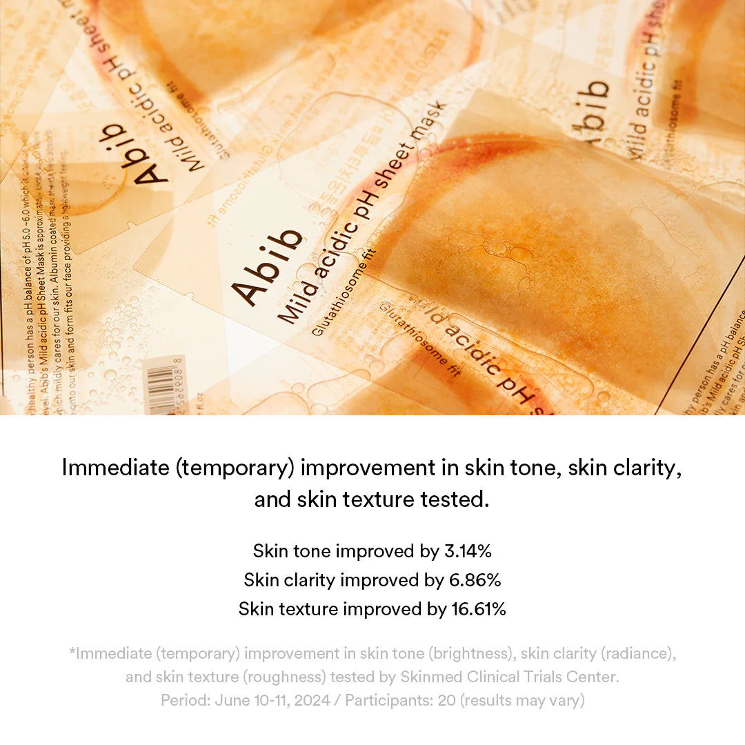 Abib - Mild Acidic pH Sheet Mask Glutathiosome Fit - 1 masque