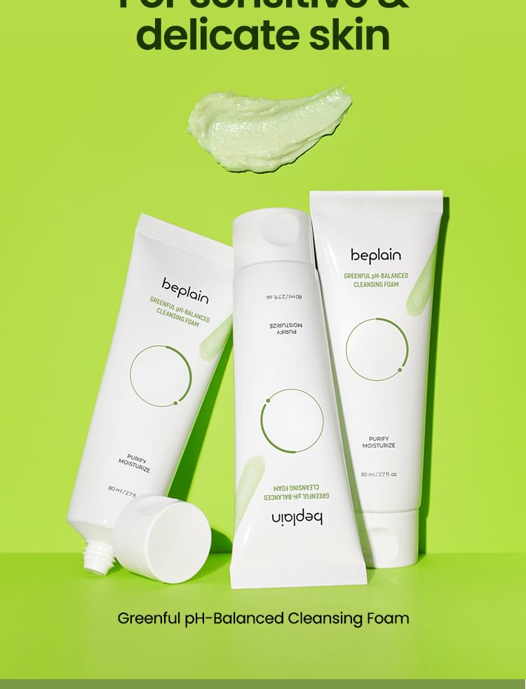 Beplain Mung Bean pH-Balanced Cleansing Foam: Gentle Daily Face Wash
