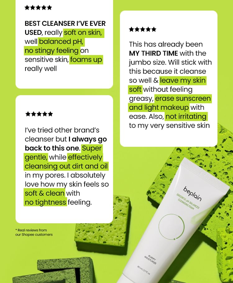 Beplain Mung Bean pH-Balanced Cleansing Foam: Gentle Daily Face Wash