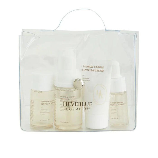 HEVEBLUE – Trousse de voyage soin au saumon et Centella - 4 unités