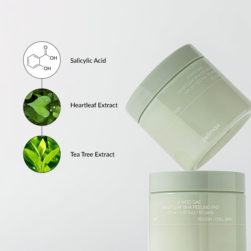 Celimax Ji Woo Gae Heartleaf BHA Peeling Pads – 60 Dual‑Sided