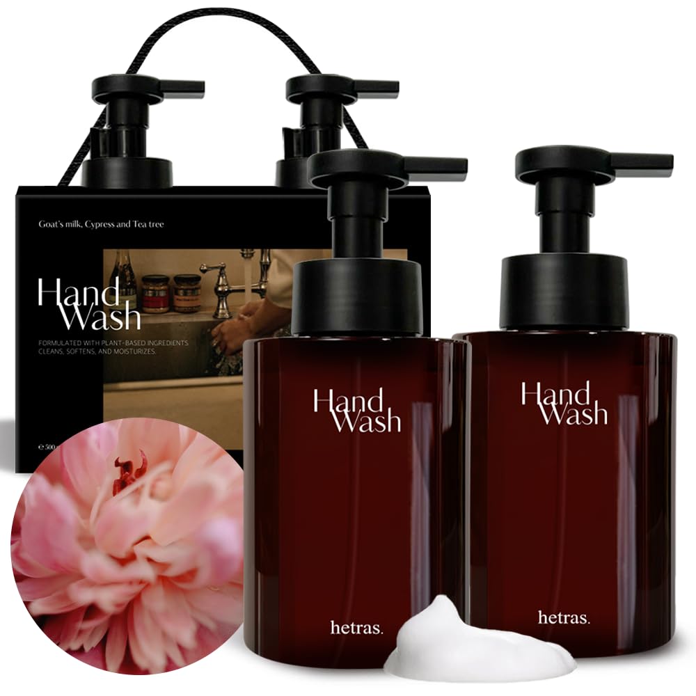 Hetras. Perfume Bubble Hand Wash With Pump Dispenser 17.4 Fl Oz X 2 Pack Bombshell - Floral & Fruity Scent Hydrates & Cleanses Skin Gentle & Mild Ingredients