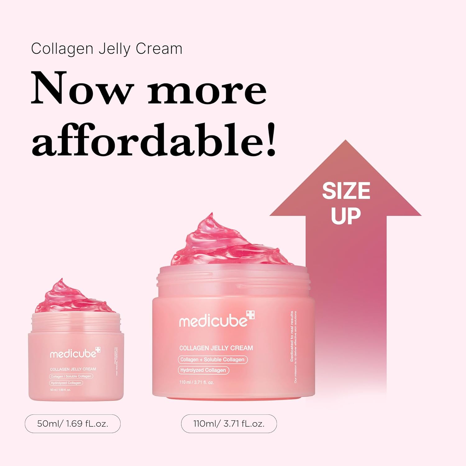 Medicube Collagen Jelly Cream-50ml with Niacinamide and Freeze-Dried Collagen improves uneven skin tone, boosts hydration, and 24-hour glow. No artificial colors. Korean skincare(1.69 fl. oz.)