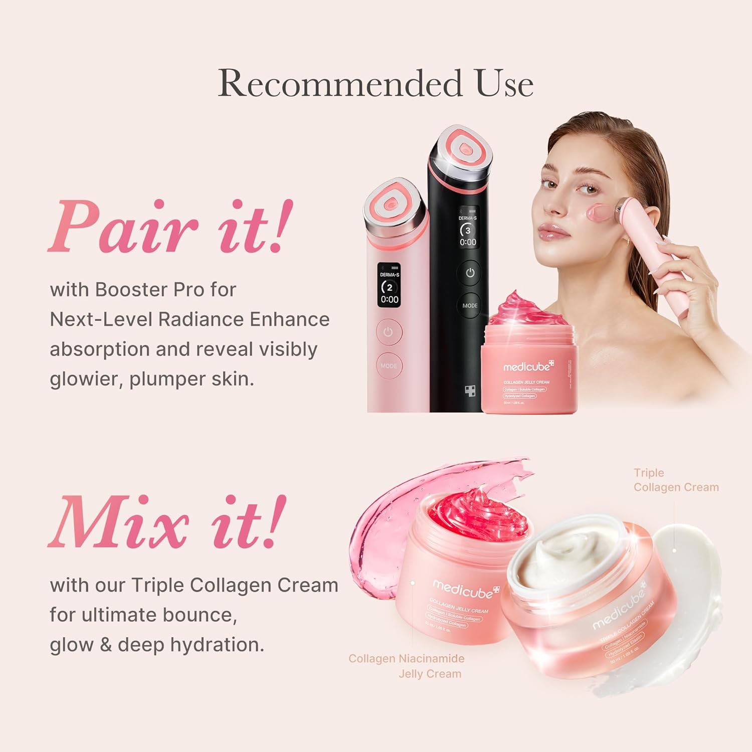 Medicube Collagen Jelly Cream-50ml with Niacinamide and Freeze-Dried Collagen improves uneven skin tone, boosts hydration, and 24-hour glow. No artificial colors. Korean skincare(1.69 fl. oz.)
