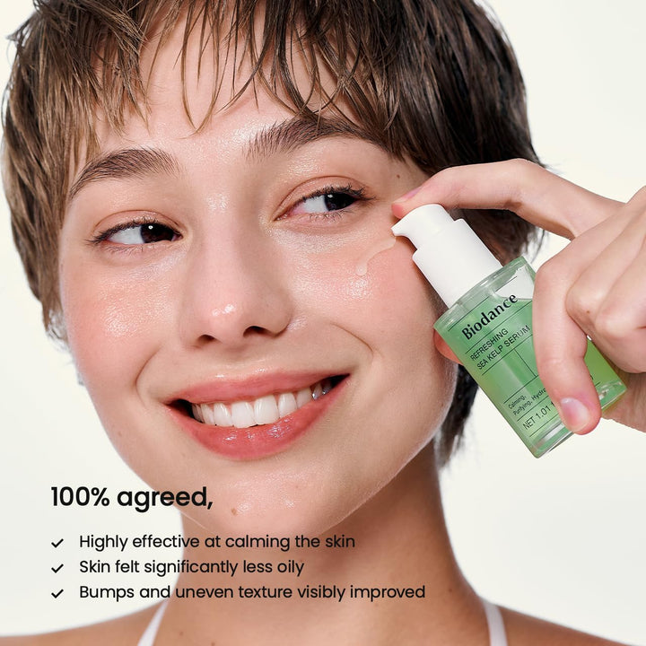 BIODANCE Refreshing Sea Kelp Serum, Oil & Sebum Control, Calming Serum for Oily & Combination Skin, Korean Skincare, Stocking Stuffers for Teen Girls | 1.01 fl.oz x 1 ea