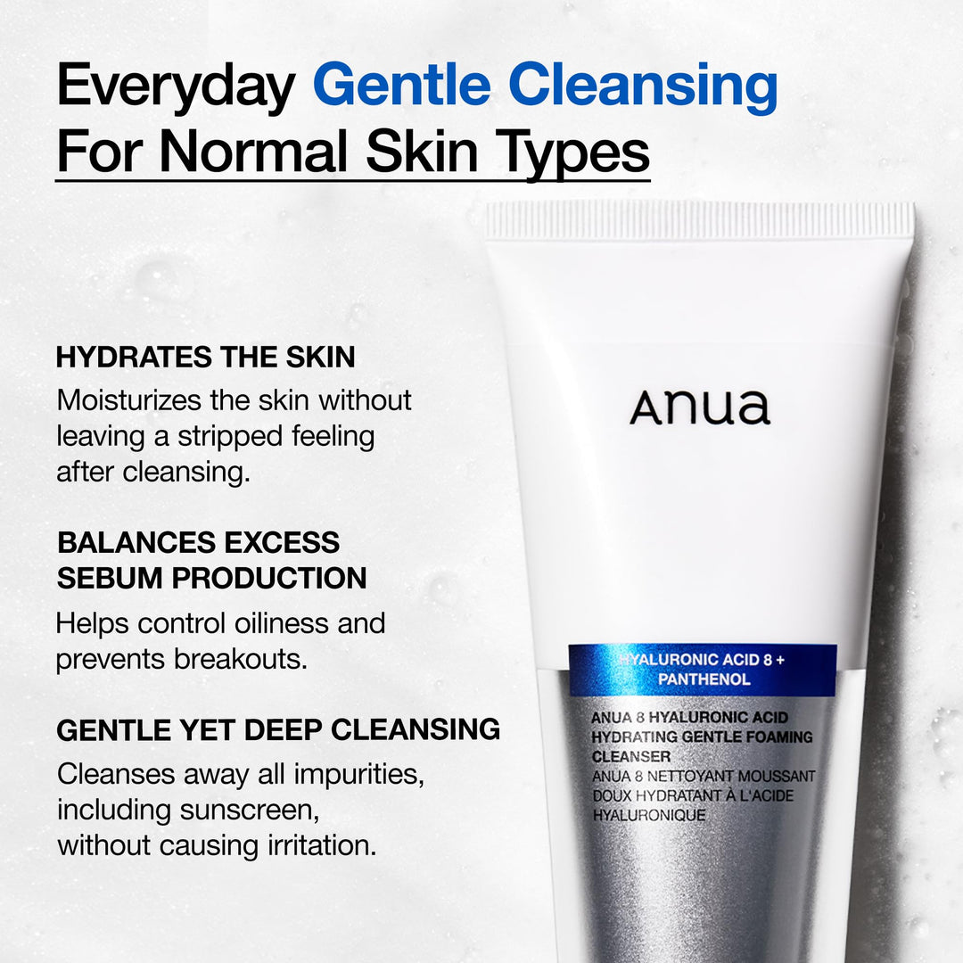 Anua - 8 Hyaluronic Acid Hydrating Gentle Foaming Cleanser