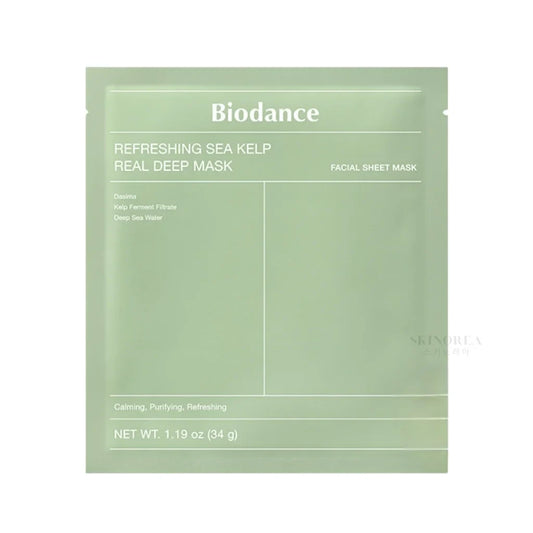 BIODANCE - Masque Profond Rafraîchissant aux Algues Marines – 1 boîte (4 masques de 34 g)