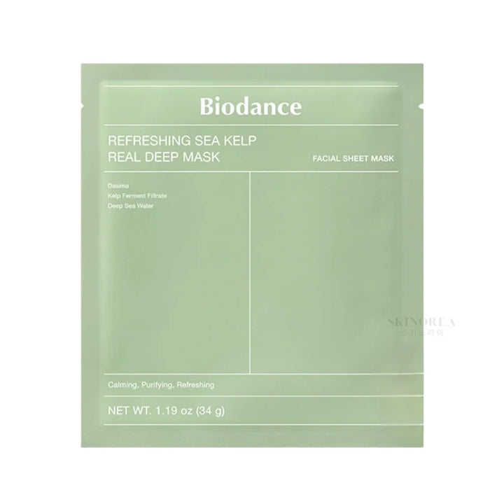 BIODANCE - Masque Profond Rafraîchissant aux Algues Marines – 1 boîte (4 masques de 34 g)