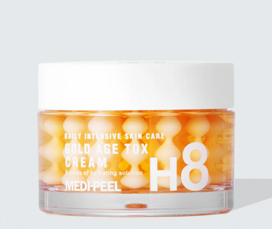 MEDI-PEEL, Gold Age Tox, Crème anti-âge, Rides, Effet lifting, Peau ferme, Soin anti-âge, Rajeunissement, Hydratation, Peau lisse, Soin régénérant, Peptides, Crème réparatrice, Peau éclatante, Soin de la peau, Soin intensif
