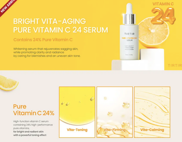 TIRTIR- Sérum Vitamine C24 Pure - Éclat et Protection Antioxydante - Sérum 30ml