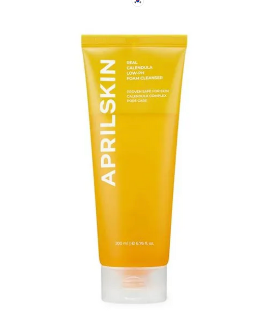 APRILSKIN, Nettoyant moussant, Faible pH, Calendula, Soin apaisant, Peau sensible, Nettoyage doux, Peau nourrie, Hydratation, Soin purifiant, Soin du visage, Nettoyant doux, Peau rafraîchie, Exfoliation légère, Soin quotidien, Peau éclatante