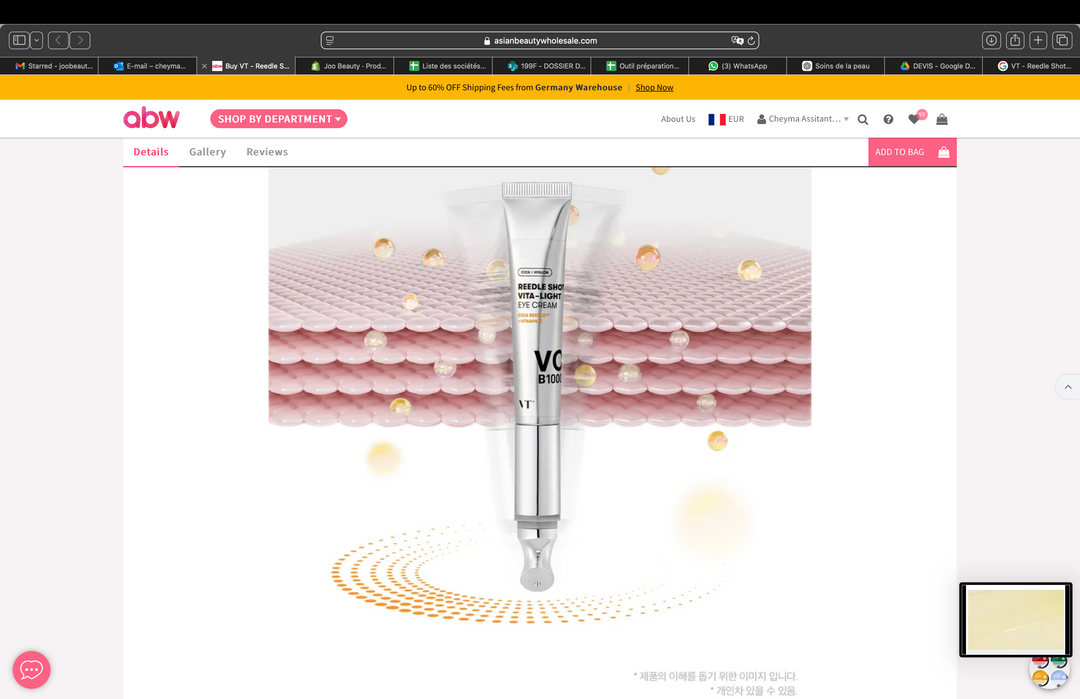 VT - Reedle Shot Crème pour les yeux Vita-Light - 15ml