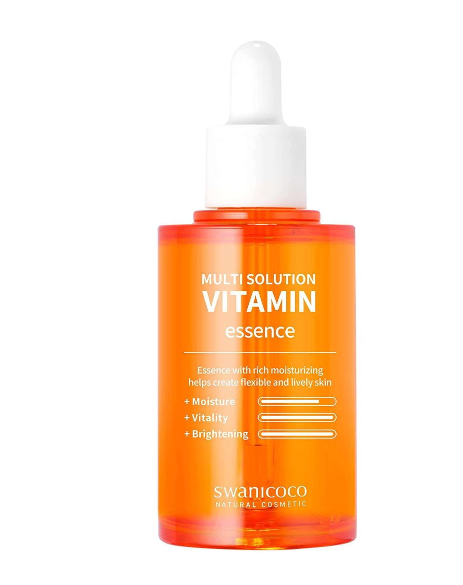 SWANICOCO Essence Multi-Solution Vitamine, Soin Visage, Éclat Naturel, Hydratation, Antioxydant, Peau Radieuse, K-Beauty, Skincare Coréenne, Vitamine C, Revitalisant, Teint Uniforme, Peau Lisse, Barrière Cutanée, Soin Illuminateur