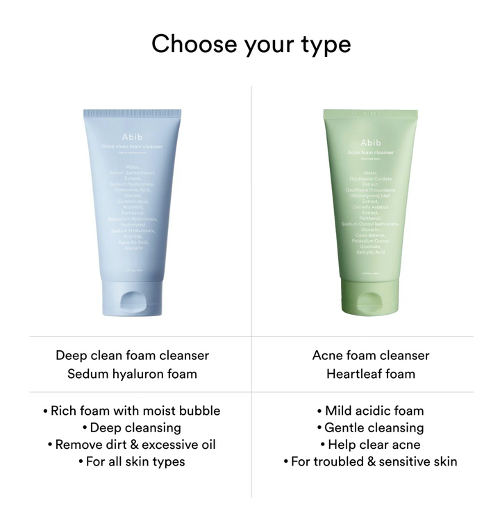 Abib - Deep Clean Foam Cleanser Sedum Hyaluron Foam