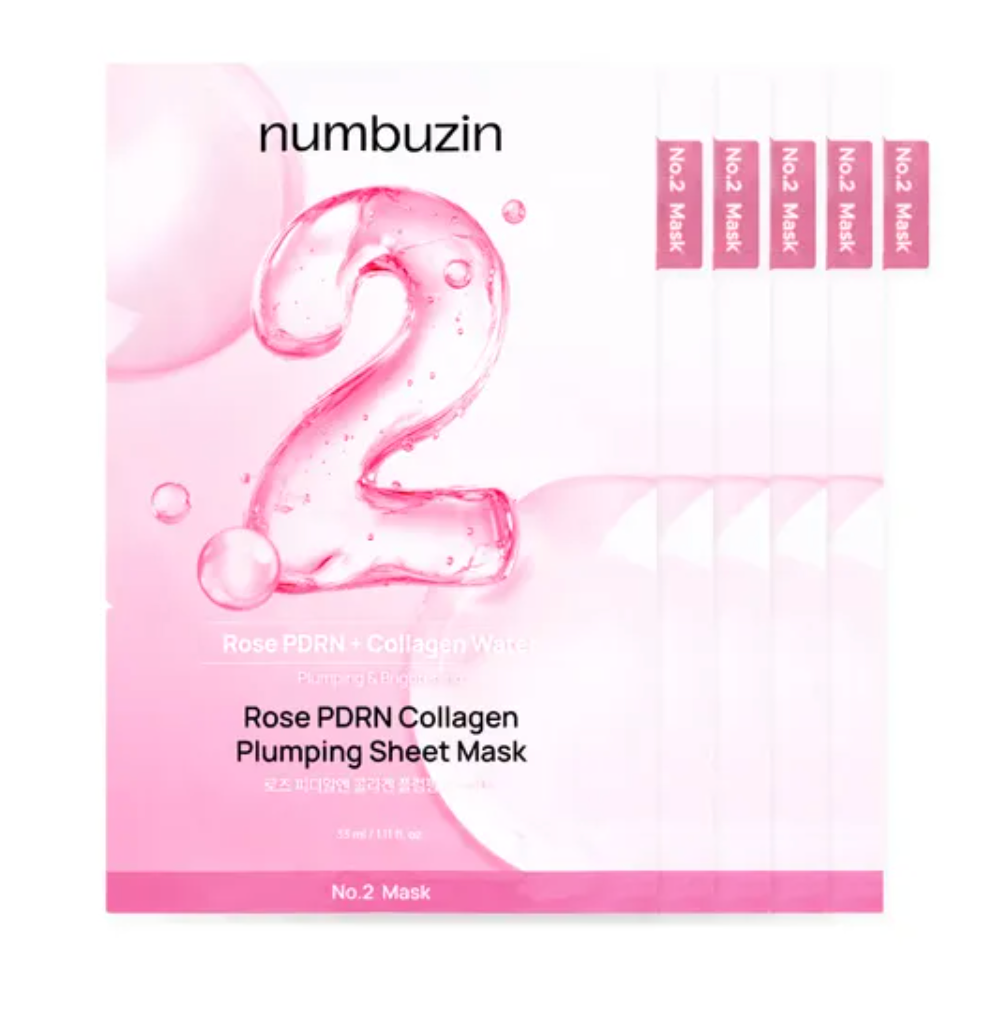 numbuzin - No.2 Rose PDRN Collagen Plumping Sheet Mask 5pcs Set