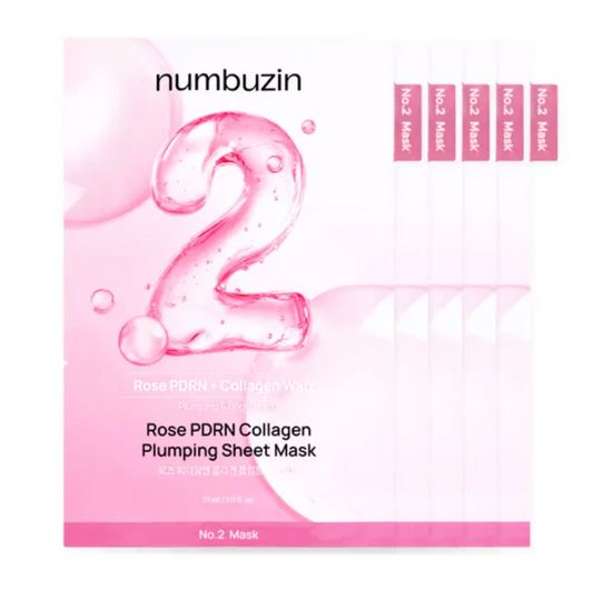 numbuzin - No.2 Rose PDRN Collagen Plumping Sheet Mask 5pcs Set