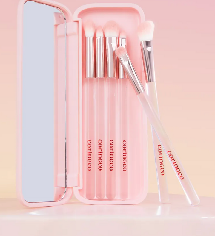 CORINGCO - Pink Pocket Eye Brush Set