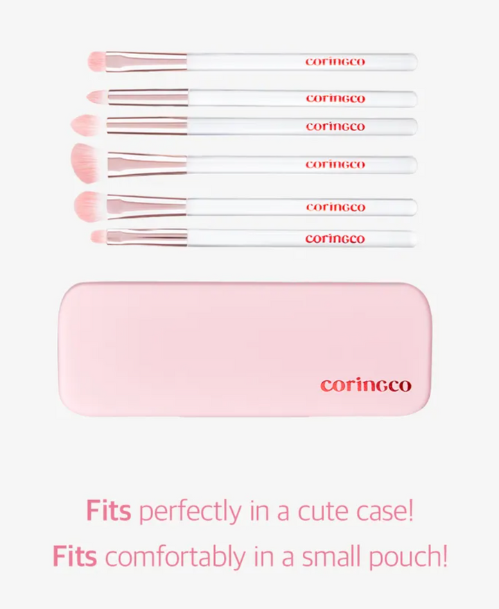 CORINGCO - Pink Pocket Eye Brush Set