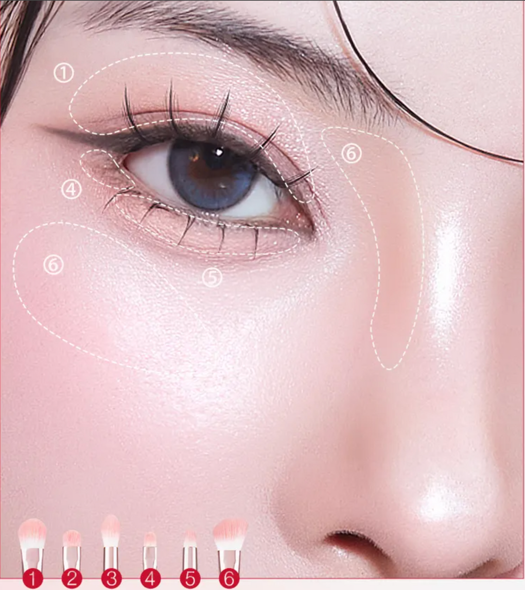 CORINGCO - Pink Pocket Eye Brush Set