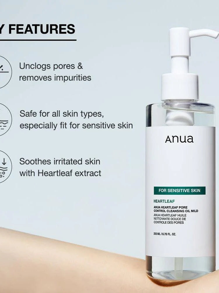 Anua - Huile nettoyante douce pour le contrôle des pores Heartleaf