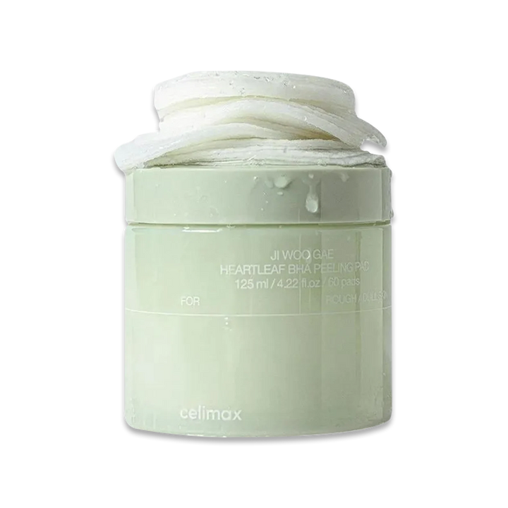 Celimax Ji Woo Gae Heartleaf BHA Peeling Pads – 60 Dual‑Sided