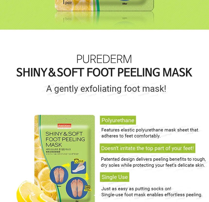 Purederm Advanced Exfoliating Foot Peeling Mask for Silky Soft Feet, 1 Pair