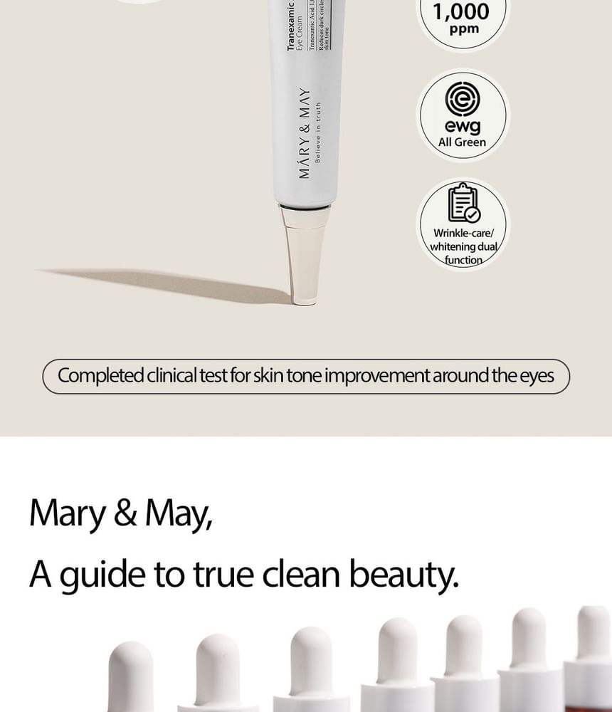 Mary&May K-Beauty Tranexamic Acid Glutathione Eye Cream Bulk Box 40-Pack