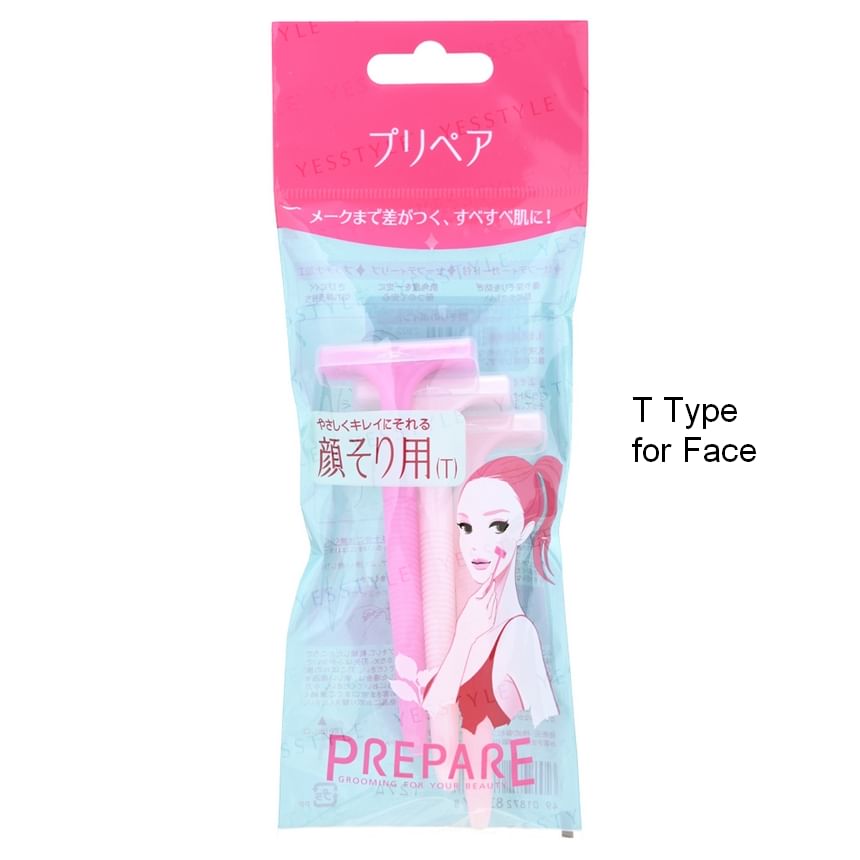 Shiseido Prepare Face & Body T-Type Razors for Smooth Skin - 3 Pcs