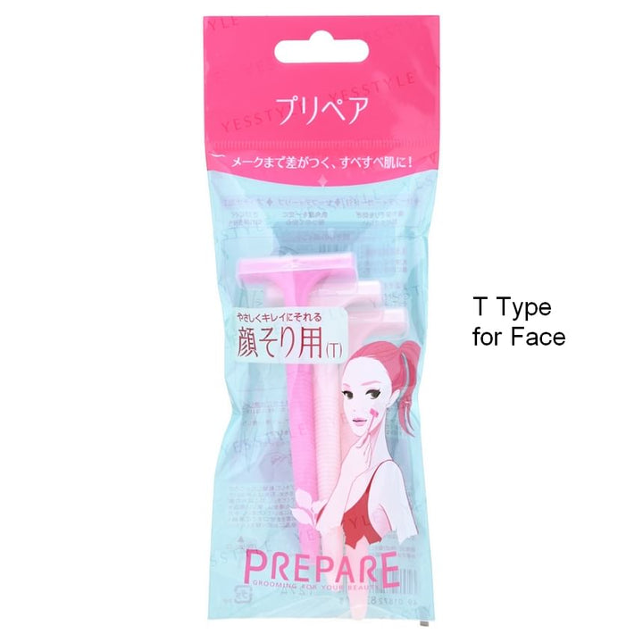 Shiseido Prepare Face & Body T-Type Razors for Smooth Skin - 3 Pcs