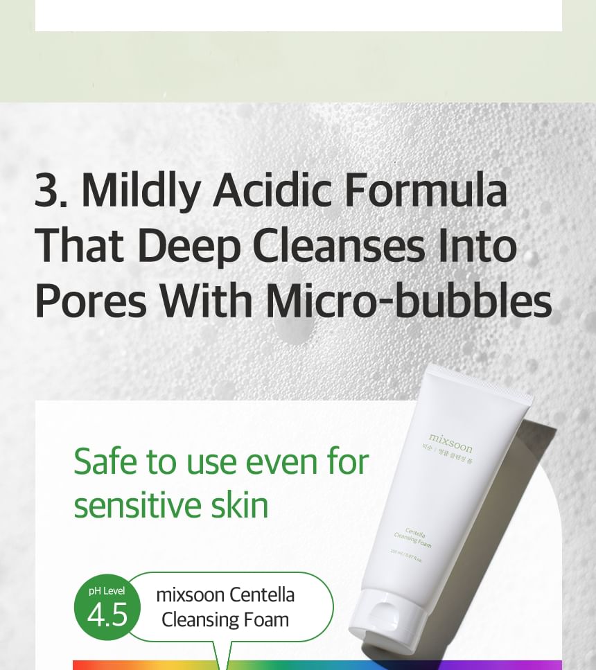 Mixsoon Centella Calming Foam Cleanser for Sensitive Skin (5.07 fl oz)