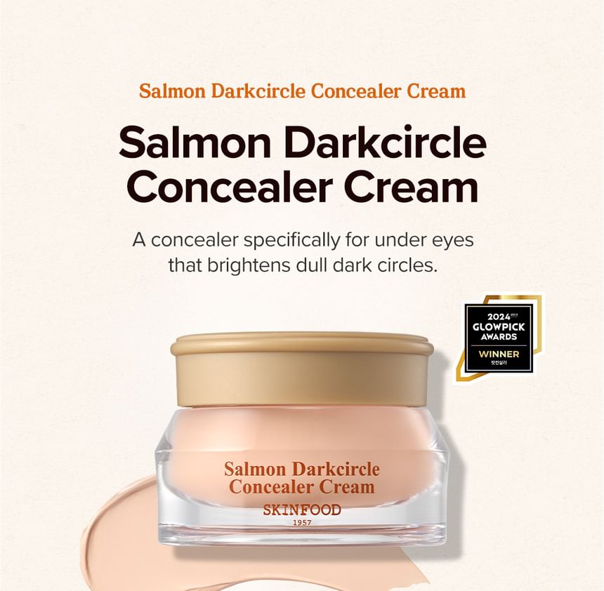 SKINFOOD Salmon Dark Circle Concealer Cream K-Beauty Eye Brightener