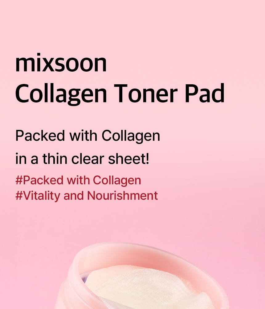 Mixsoon Collagen Toner Pads: Hydrating Anti-Aging Exfoliating Facial Treatment