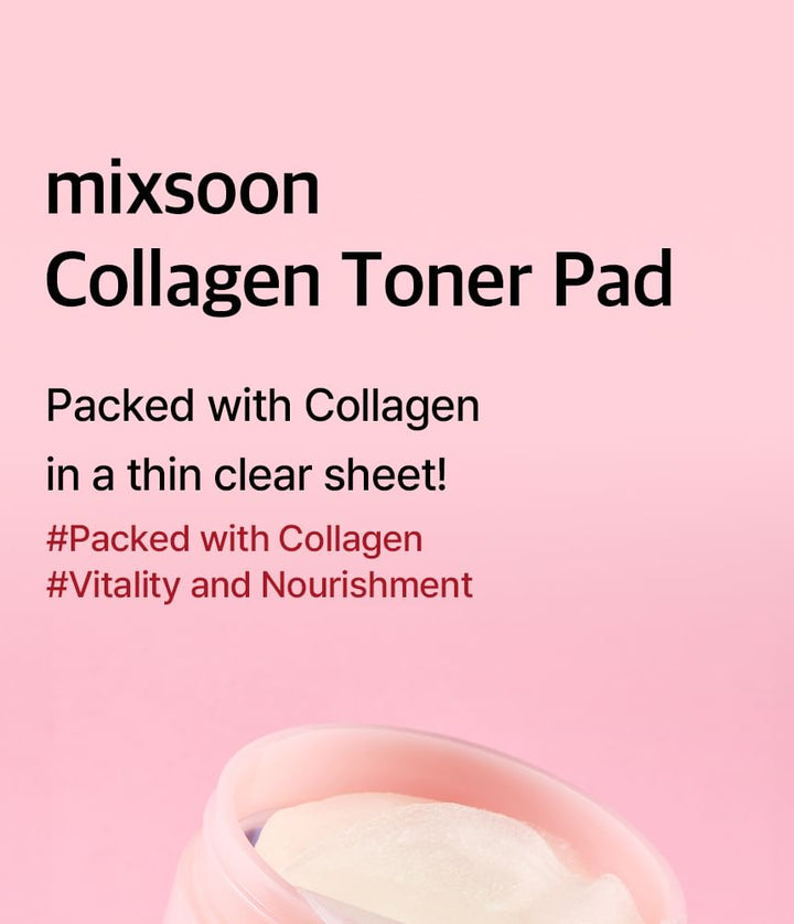 Mixsoon Collagen Toner Pads: Hydrating Anti-Aging Exfoliating Facial Treatment