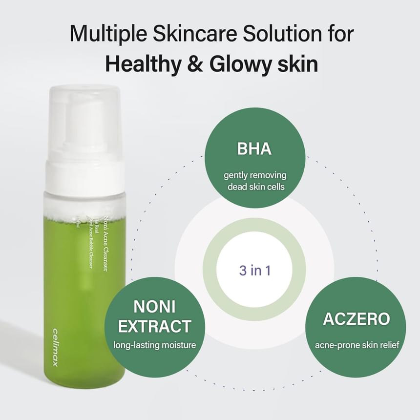 Celimax Real Noni Acne Bubble Cleanser: 12-Pack Bulk Box for Clear Skin
