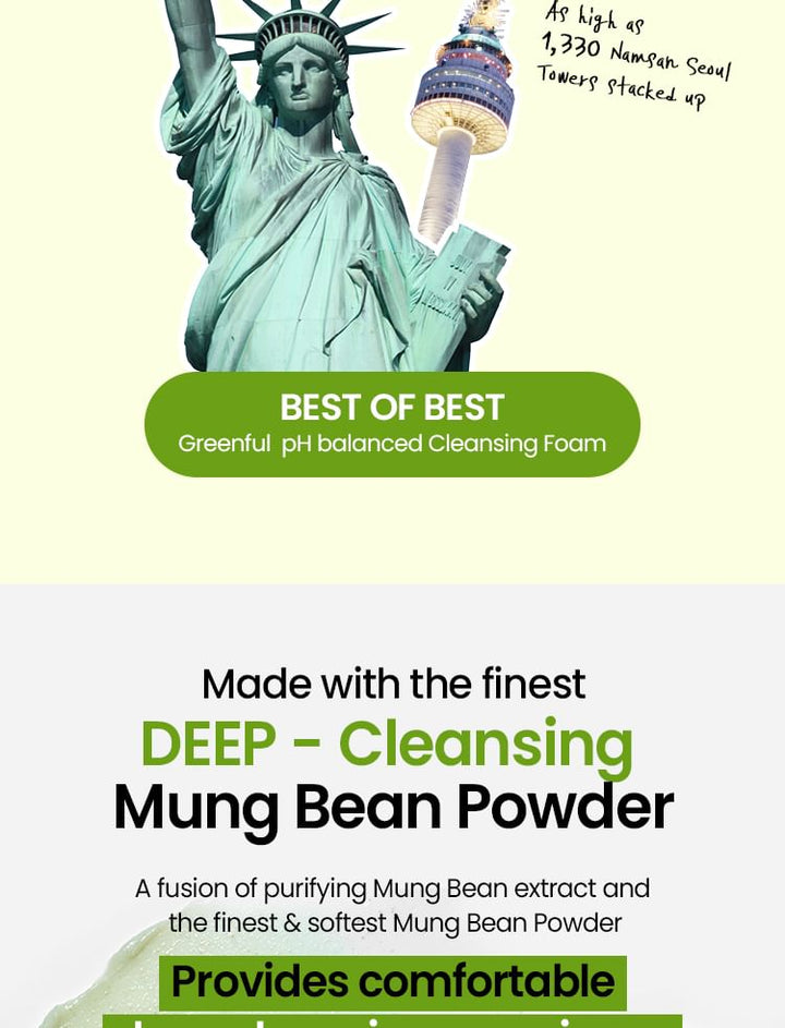 Beplain Mung Bean pH-Balanced Cleansing Foam: Gentle Daily Face Wash