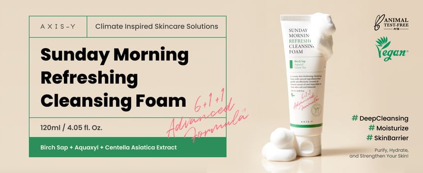 AXIS-Y Sunday Morning Hydrating pH-Balanced Cleansing Foam for All Skin Types