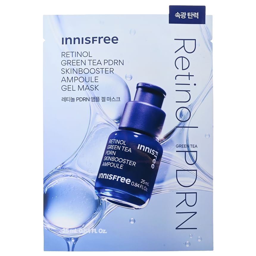 Innisfree Retinol Green Tea PDRN Skin Booster Ampoule Gel Mask