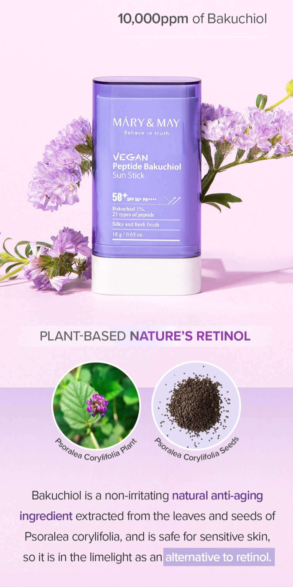 Vegan Peptide Bakuchiol Sun Stick SPF50+