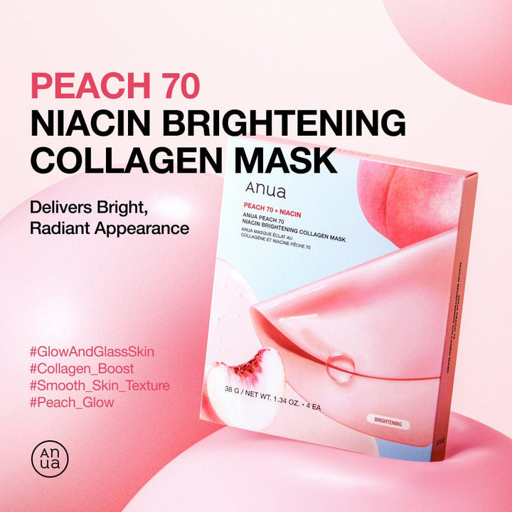 BOGO Peach 70 Niacin Brightening Collagen Mask 4+4