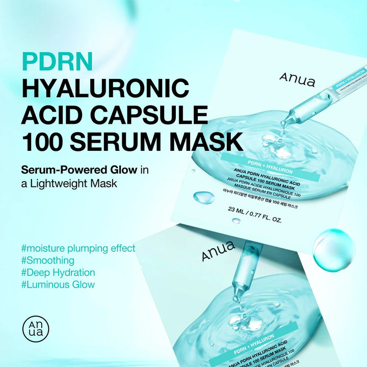 Anua - Masque Tissu Hydratant et Régénérant au PDRN & Acide Hyaluronique – 1 masque