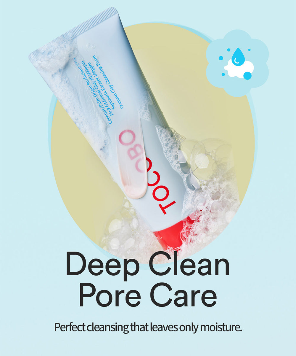 Tocobo Coconut Clay Cleansing Foam: Deep Pore Purifying Face Wash for Balanced Skin