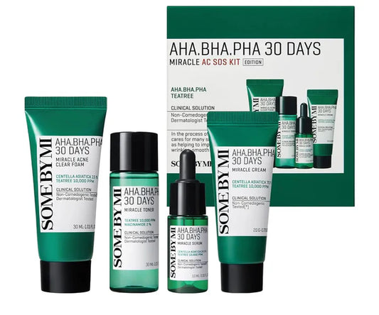 SOME BY MI - AHA.BHA.PHA 30 Days Miracle AC SOS Kit - 4 produits
